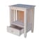 International Concepts Rectangle Mission Tall End Table Includes Drawer, 21 W, 17 L, 28.5 in H, Wood, Unfinished BJ6TD - alternate 4